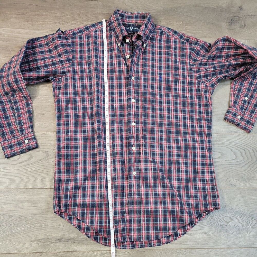 Ralph Lauren Shirt Men 15 Red Plaid Yarmouth Classic Preppy Button Down Casual - Picture 5 of 6